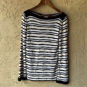 Armani Collezioni Striped Knit Sweater Top